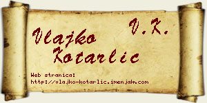Vlajko Kotarlić vizit kartica